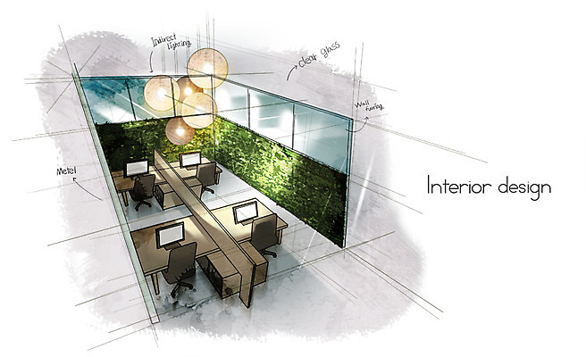 PSD 백그라운드 의자 일러스트 회사 조명 실내 사람없음 인테리어 컴퓨터 사무실 공간 스케치 책상 분석 친환경 파티션 국내일러스트 디자인 가구 컨셉 비즈니스 미술 내부 전자제품 환경 파일형식