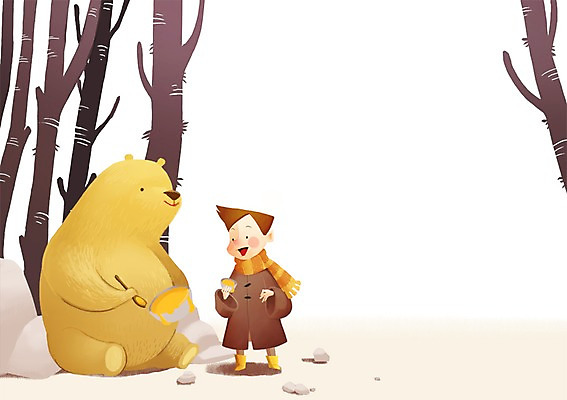 PSD 나무 동물 남자 어린이 백그라운드 일러스트 곰 상상 한명 사람 소년 판타지 숟가락 돌_바위 숲속 신비 어린이상상 꿀 꿀단지 소년한명만 동심 국내일러스트 식물 1 컨셉 포유류 수저 숲 남자한명만 소년만 파일형식