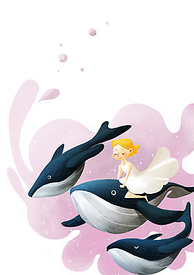PSD 여자 어린이 백그라운드 일러스트 상상 한명 사람 소녀 판타지 수영 신비 고래 어린이상상 소녀한명만 동심 국내일러스트 1 컨셉 포유류 수중동물 수상스포츠 여자한명만 소녀만 파일형식