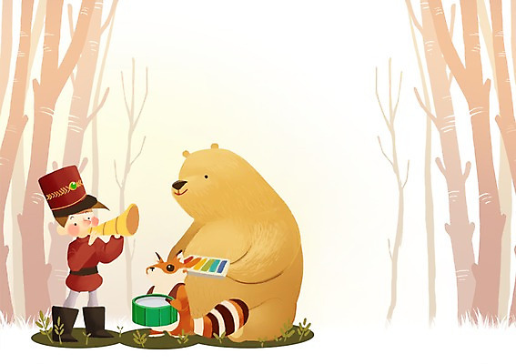 주간 PSD 나무 동물 남자 어린이 백그라운드 연주 일러스트 곰 상상 한명 사람 소년 야외 판타지 숲 신비 북 어린이상상 트럼펫 실로폰 너구리 소년한명만 동심 국내일러스트 자연요소 식물 1 음악 컨셉 포유류 타악기 금관악기 남자한명만 소년만 파일형식