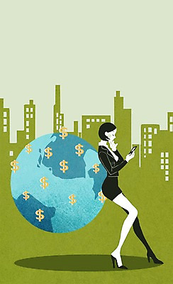 PSD 여자 지구 일러스트 비즈니스 한명 사람 빌딩 성인 스마트폰 달러 도시 비즈니스우먼 화폐기호 열정 국내일러스트 1 기호 감정 돈 건물 핸드폰 스마트기기 직장인 화폐 파일형식