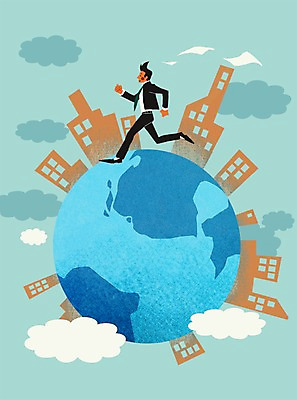 PSD 구름 남자 지구 일러스트 비즈니스 한명 사람 성인 달리기 도시 비즈니스맨 열정 국내일러스트 자연요소 1 감정 모션 직장인 파일형식