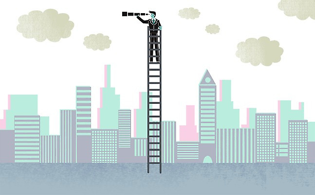 PSD 구름 남자 일러스트 비즈니스 사다리 한명 사람 빌딩 성인 망원경 관찰 도시 비즈니스맨 열정 국내일러스트 자연요소 1 감정 모션 건물 도구 직장인 파일형식
