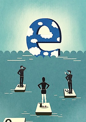 PSD 구름 여자 남자 인터넷 일러스트 비즈니스 하늘 항해 사람 성인 세명 키보드 비즈니스맨 비즈니스우먼 열정 성인만 국내일러스트 자연요소 감정 배_교통 직장인 파일형식