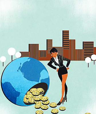 PSD 여자 지구 일러스트 비즈니스 한명 사람 빌딩 성인 경제 달러 동전 도시 비즈니스우먼 화폐기호 열정 국내일러스트 1 기호 감정 돈 건물 직장인 화폐 파일형식