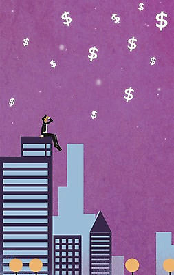 PSD 일러스트 비즈니스 사람 빌딩 달러 도시 비즈니스맨 화폐기호 옥상 열정 국내일러스트 기호 남자 감정 돈 건물 직장인 화폐 파일형식