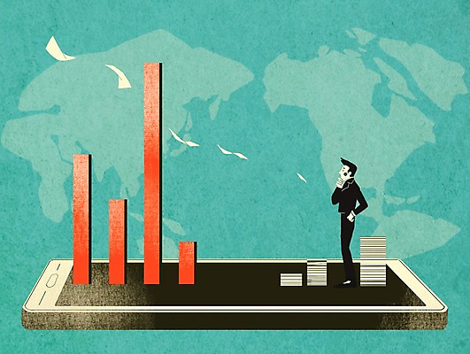 PSD 남자 종이 세계지도 일러스트 비즈니스 그래프 한명 사람 성인 스마트폰 비즈니스맨 열정 국내일러스트 1 감정 지도 핸드폰 스마트기기 세계 직장인 파일형식