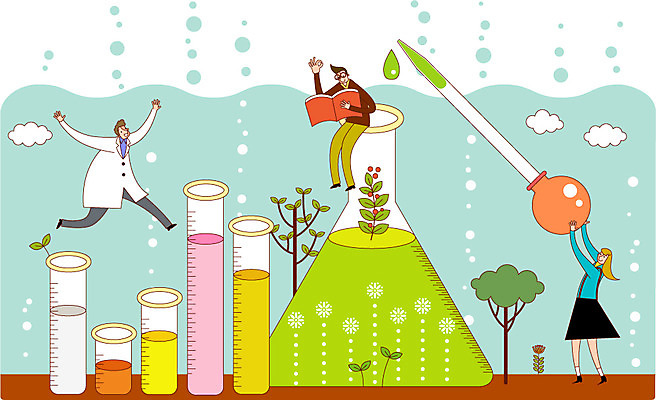 학생 여자 교육 남자 과학 일러스트 실험 사람 성인 세명 화학 스포이트 비커 열정 성인만 국내일러스트 AI파일 감정 실험기구 피펫 파일형식 벡터