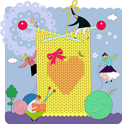 학생 여자 교육 남자 일러스트 사람 여러명 성인 바늘 뜨개질 털실 열정 성인만 국내일러스트 AI파일 감정 다수 취미 도구 실 파일형식 벡터