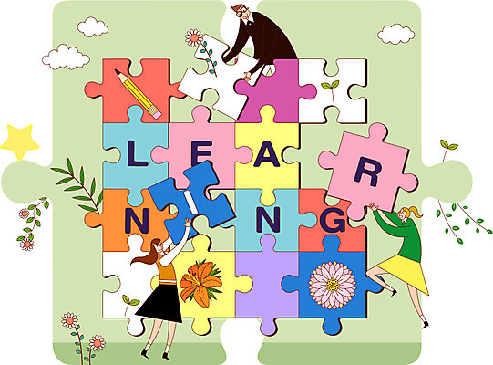 식물 학생 여자 교육 남자 꽃 일러스트 사람 성인 세명 연필 퍼즐 열정 성인만 국내일러스트 AI파일 감정 학용품 필기구 파일형식 벡터