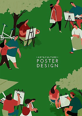 주간 PSD 나무 식물 여자 남자 포스터 문화 예술 백그라운드 일러스트 문화예술 함께함 사람 여러명 성인 야외 붓 그리기 팔레트 스케치북 즐거움 이젤 그림 열정 활기 성인만 국내일러스트 자연요소 감정 다수 컨셉 모션 학용품 미술도구 파일형식