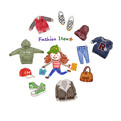 PSD 모자 라이프스타일 잡화 옷 여자 패션 운동화 신발 스티커 가방 일러스트 한명 사람 성인 점퍼 청바지 후드티셔츠 아기자기 국내일러스트 1 컨셉 티셔츠 바지 생활 외투 파일형식