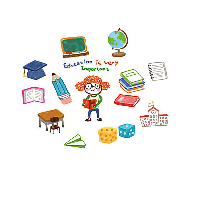 PSD 라이프스타일 여자 교육 스티커 의자 일러스트 학사모 학교 한명 사람 성인 책 연필 지구본 공책 칠판 종이비행기 책상 주사위 아기자기 국내일러스트 모자_잡화 1 가구 컨셉 졸업 문구용품 학용품 생활 필기구 종이접기 파일형식