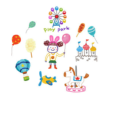 PSD 라이프스타일 여자 스티커 일러스트 비행기 한명 사람 성인 놀이공원 열기구 머리띠 성 대관람차 풍선 핫도그 회전목마 아기자기 국내일러스트 1 건축물 음식 컨셉 장신구 항공교통 대중교통 패스트푸드 생활 테마파크 놀이기구 파일형식