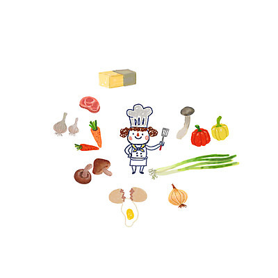 PSD 라이프스타일 여자 스티커 채소 일러스트 피망 마늘 요리사모자 육류 요리 한명 사람 성인 계란 요리사 버섯 당근 조리복 뒤집개 파 버터 아기자기 국내일러스트 직업 모자_잡화 1 컨셉 유니폼 식재료 주방용품 뿌리채소 생활 알 파일형식