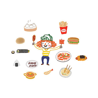 PSD 라이프스타일 여자 음식 빵 스티커 일러스트 디저트 패스트푸드 한명 사람 성인 감자튀김 햄버거 라면 어묵 떡볶이 분식 만두 김밥 새우튀김 핫도그 순대 떡꼬치 삼각김밥 아기자기 국내일러스트 1 컨셉 새우 감자 생활 튀김 면류 꼬치 인스턴트 파일형식