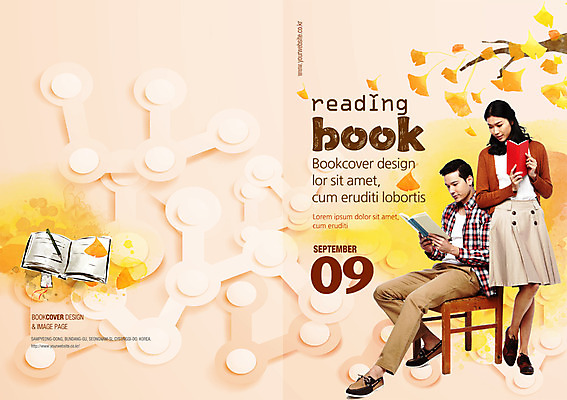 PSD 나무 식물 템플릿 편집 표지디자인 북디자인 계절 여자 표지 남자 리플렛 캠페인 북커버 의자 사람 동양인 팜플렛 성인 두명 책 독서 한국인 가을 잡지 은행잎 성인만 표지샘플 이미지템플릿 가구 잎 인종 간행물 파일형식