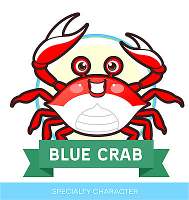 동물 캐릭터 동물캐릭터 일러스트 홍보캐릭터 사람없음 라벨 요식업 꽃게 게 알림 해산물 특산물 특산물캐릭터 꽃게캐릭터 마스코트 일러캐릭터 AI파일 산업 프레임 갑각류 파일형식 벡터