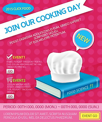PSD 템플릿 음식 웹템플릿 이벤트페이지 요리사모자 요리 이벤트 사람없음 책 레시피 요리책 이미지템플릿 모자_잡화 요리사 페이지 파일형식