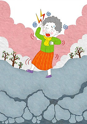 PSD 나무 식물 여자 노년 할머니 일러스트 의학 한명 사람 야외 질병 어지러운 국내일러스트 1 성인 파일형식