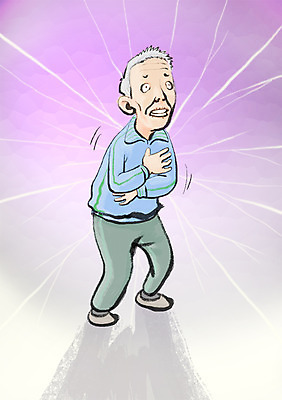 PSD 할아버지 노년 남자 일러스트 의학 한명 사람 질병 심장마비 국내일러스트 1 성인 파일형식