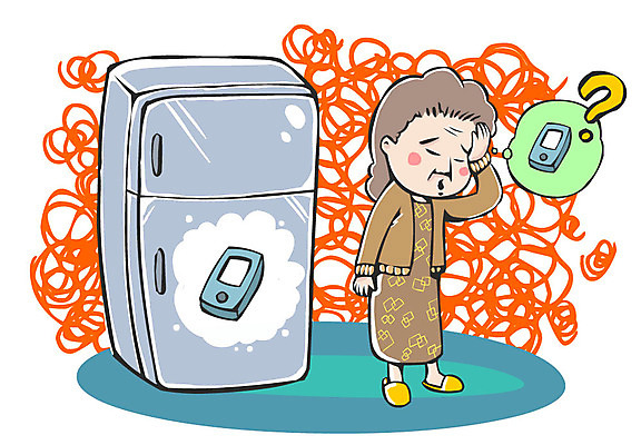 여자 노년 일러스트 의학 한명 사람 스마트폰 물음표 질병 냉장고 기억력 치매 노인여자한명만 국내일러스트 AI파일 1 기호 성인 핸드폰 스마트기기 가전제품 여자한명만 노인여자만 파일형식 벡터