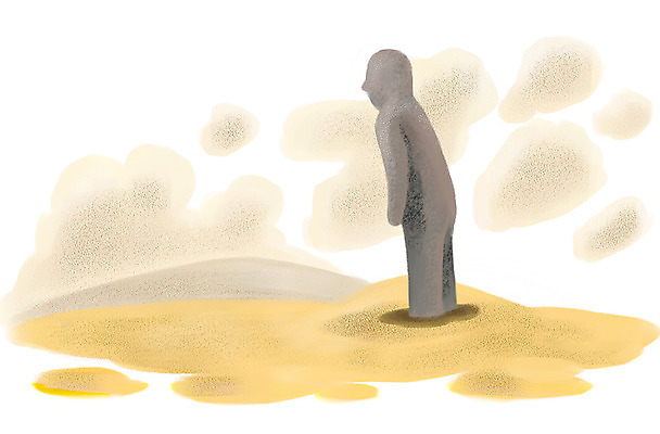 PSD 일러스트 한명 사람 성인 환경 사막 위험 자연재해 사막화 성인만 국내일러스트 1 컨셉 재해 지구온난화 파일형식