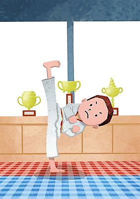 전신 PSD 남자 어린이라이프 어린이 스포츠 포즈 일러스트 도복 한명 사람 소년 우승 트로피 태권도 태권도장 소년한명만 국내일러스트 1 라이프스타일 옷 격투기 최고 상_우승 학원 남자한명만 소년만 파일형식