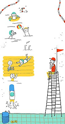 PSD 여자 남자 어린이라이프 어린이 스포츠 일러스트 공 물놀이 수영장 함께함 사람 여러명 성인 수영 유치원 유치원생 튜브 안전요원 국내일러스트 라이프스타일 교육 다수 컨셉 놀이 수상스포츠 파일형식