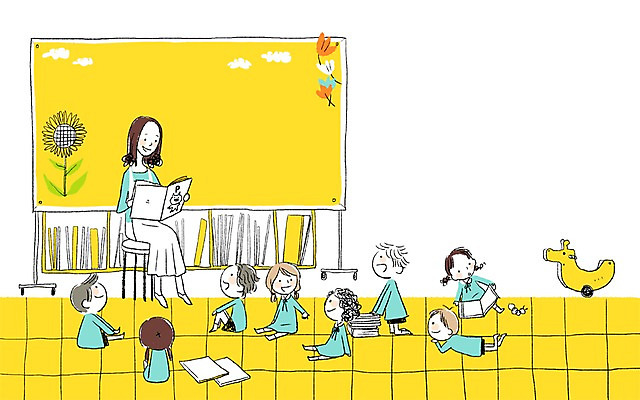 PSD 여자 남자 어린이라이프 어린이 일러스트 함께함 사람 여러명 책 교사 유치원 유치원생 동화책 어린이만 국내일러스트 직업 라이프스타일 교육 다수 컨셉 파일형식