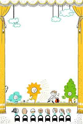 PSD 여자 남자 어린이라이프 어린이 의자 일러스트 사각프레임 프레임 함께함 사람 여러명 유치원 유치원생 공연 무대 커튼 연극 어린이만 국내일러스트 라이프스타일 교육 가구 다수 컨셉 문화예술 이벤트 사각형 파일형식
