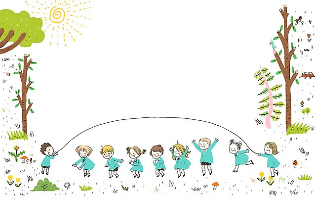 주간 PSD 나무 식물 여자 남자 어린이라이프 어린이 줄 일러스트 놀이 함께함 사람 여러명 야외 태양 유치원 유치원생 줄넘기 어린이만 국내일러스트 자연요소 라이프스타일 교육 다수 컨셉 운동 파일형식