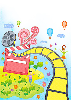 PSD 커플 여자 남자 일러스트 상상 사람 성인 두명 디지털 열기구 필름 영화 언론 국내일러스트 관계 항공교통 문화예술 파일형식