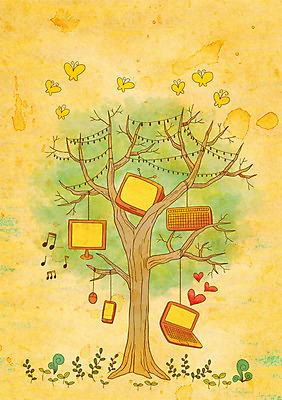 PSD 나무 식물 나비 음표 일러스트 상상 매달리기 사람없음 노트북 스마트폰 스마트기기 디지털 모니터 텔레비전 키보드 마우스 언론 국내일러스트 기호 음악 곤충 모션 전자제품 핸드폰 컴퓨터 컴퓨터용품 파일형식