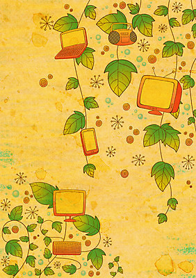 PSD 백그라운드 일러스트 상상 사람없음 노트북 전자제품 스마트폰 디지털 모니터 텔레비전 키보드 덩굴 라디오 언론 국내일러스트 식물 핸드폰 스마트기기 컴퓨터 파일형식