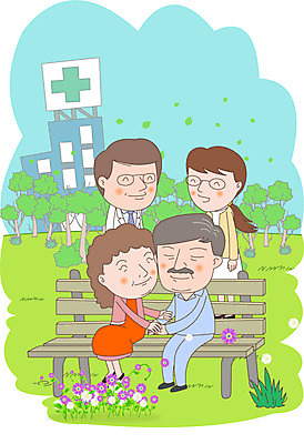 나무 식물 부부 여자 노년 남자 꽃 벤치 일러스트 병원 사람 여러명 손잡기 노부부 간호사 의사 간호 복지 노인복지 노인만 국내일러스트 AI파일 커플 다수 의자 의학 모션 성인 의료진 사회이슈 성인만 파일형식 벡터