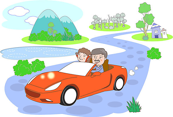 나무 식물 부부 여자 노년 남자 길 호수 일러스트 자동차 산 주택 사람 두명 노부부 드라이브 복지 노인복지 스포츠카 노인만 국내일러스트 AI파일 커플 육상교통 성인 건물 운전 사회이슈 성인만 파일형식 벡터