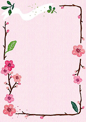 PSD 식물 계절 꽃 잎 일러스트 가지 사각프레임 프레임 틀 사람없음 봄 메모지 알림 국내일러스트 채소 사각형 사무용품 파일형식