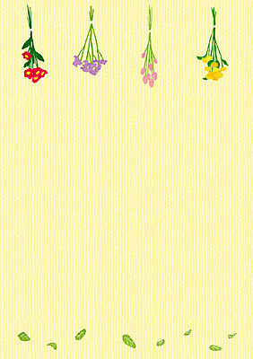 PSD 식물 계절 꽃 잎 일러스트 프레임 틀 사람없음 봄 메모지 알림 드라이플라워 국내일러스트 사무용품 파일형식