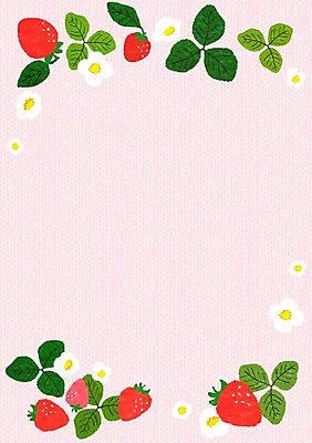 PSD 식물 계절 꽃 과일 일러스트 딸기 프레임 틀 사람없음 봄 메모지 알림 딸기꽃 국내일러스트 사무용품 파일형식