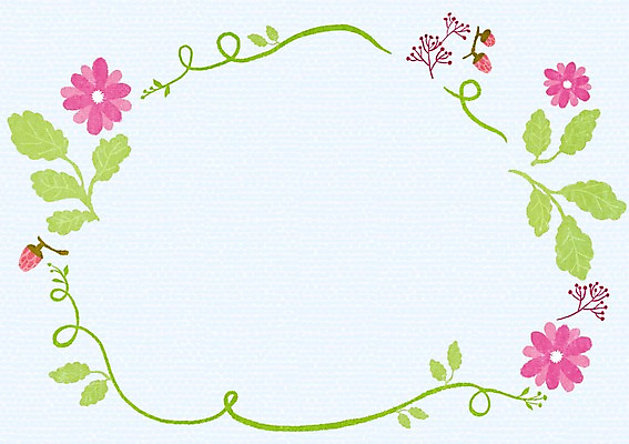 PSD 식물 계절 열매 꽃 줄기 잎 일러스트 프레임 틀 사람없음 봄 메모지 알림 국내일러스트 사무용품 파일형식