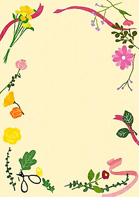 PSD 식물 계절 꽃 리본 일러스트 프레임 가위 틀 사람없음 봄 메모지 알림 국내일러스트 문구용품 사무용품 파일형식