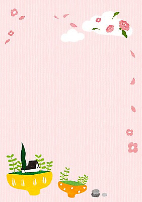 PSD 식물 구름 그릇 계절 꽃 일러스트 주택 프레임 틀 사람없음 봄 메모지 알림 국내일러스트 자연요소 식기 건물 사무용품 파일형식