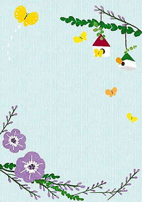 PSD 식물 계절 꽃 줄기 나비 곤충 일러스트 프레임 틀 사람없음 봄 메모지 알림 국내일러스트 동물 사무용품 파일형식