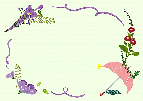 PSD 식물 계절 꽃 일러스트 우산 프레임 틀 사람없음 봄 메모지 알림 국내일러스트 사무용품 파일형식