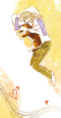 PSD 동물 한마리 여자 행복 일러스트 함께함 한명 사람 성인 반려동물 귀여움 잠 강아지 낮잠 비글 동물보호 국내일러스트 1 감정 컨셉 개 사회이슈 파일형식