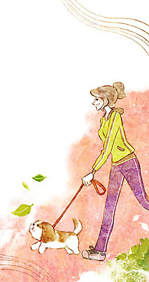 PSD 동물 한마리 여자 행복 일러스트 함께함 한명 사람 성인 반려동물 귀여움 산책 강아지 시츄 동물보호 국내일러스트 1 감정 컨셉 휴식 개 사회이슈 파일형식