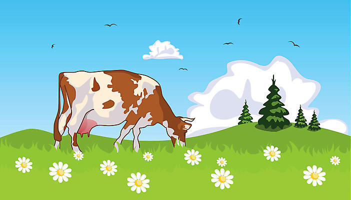 EPS 해외이미지 나무 동물 구름 1 꽃 밭 농업 일러스트 하늘 풍경 가로 초록색 파란색 농장 우주 가축 우유 흰색 시골 소 숲 방목 땅 장면 젖 해외202004 해외일러스트 자연요소 식물 산업 컬러 포유류 유제품 축산업 파일형식 벡터 이미지허브