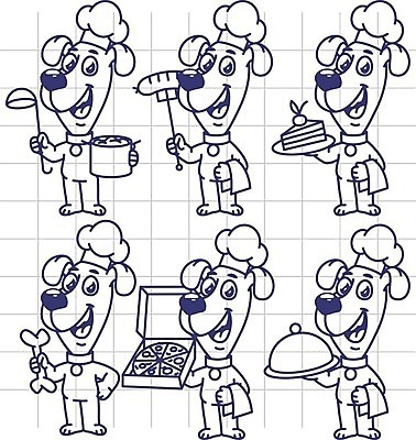 EPS 해외이미지 동물 캐릭터 디자인 음식 일러스트 뼈 피자 쟁반 요리 미술 미소 그래픽 반려동물 세트 수건 케이크 기쁨 소시지 개 달콤 낙서 냄비 만화 스케치 웨이터 가득함 그림 클립 긍정 마스코트 해외202004 해외일러스트 일러캐릭터 직업 감정 컨셉 포유류 문화예술 디저트 패스트푸드 서양음식 표정 위생용품 가공식품 맛 솥 파일형식 벡터 이미지허브