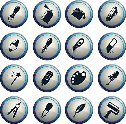 EPS 해외이미지 디자인 일러스트 미술 세트 연필 만년필 페인트 장비 기록 그룹 심볼 지우개 페인트붓 펜촉 피펫 해외202004 해외일러스트 문화예술 학용품 실험기구 필기구 펜 붓 파일형식 벡터 이미지허브